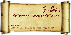 Fürster Szemirámisz névjegykártya